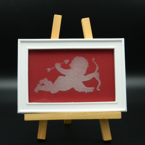 mes créations de gravure sur des cadres photos en verre avec motif ange pour ce modèle